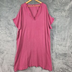 April Cornell Dress XL XXL Pink Lagenlook Boho Pockets Cottage Beach Coastal
